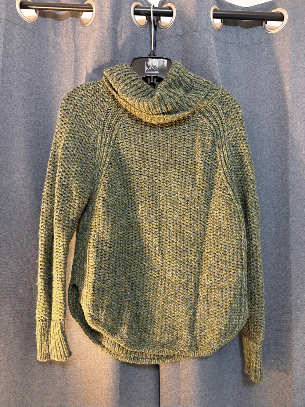 Prana Olive Green Chunky Cowl Neck Sweater